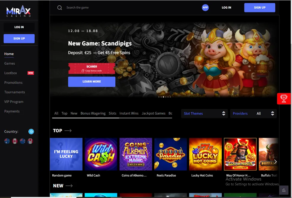 Mirax Bitcoin Casino Boni