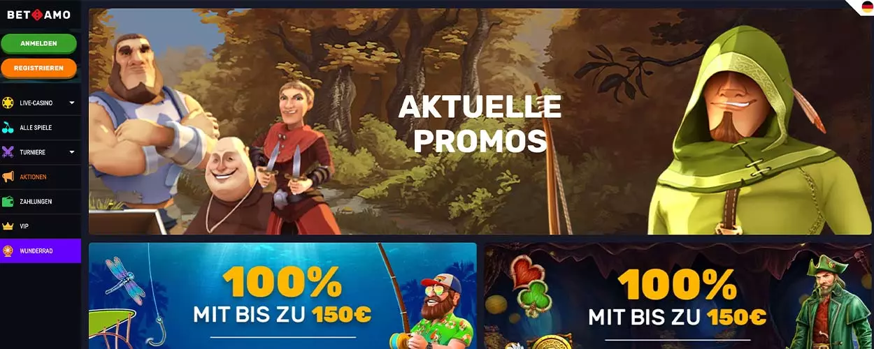 Betamo casino match bonuses for DE