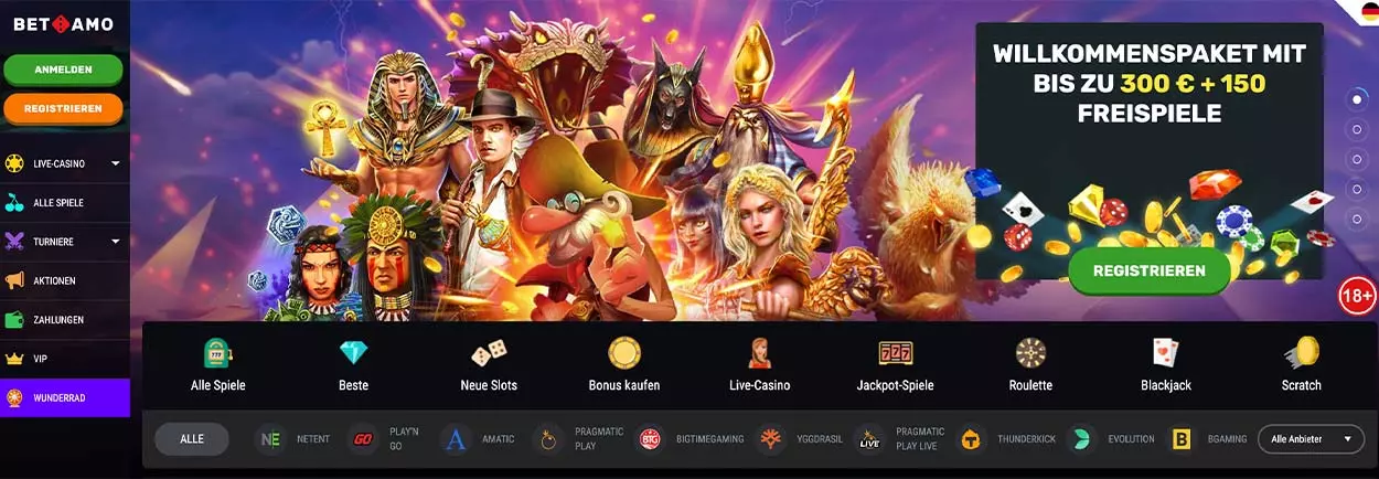 Betamo casino for real money to play online in DE.