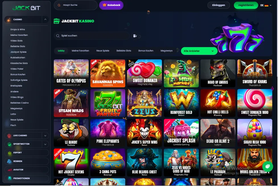 Jackbit Bitcoin Casino Boni