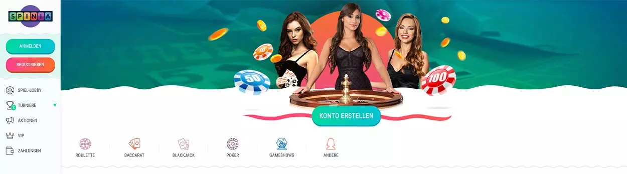 Tisch- und Kartenspiele Spinia Casino