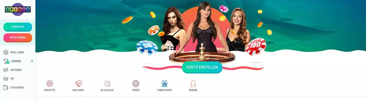 TABLE AND CARD Spinia CASINO GAMES