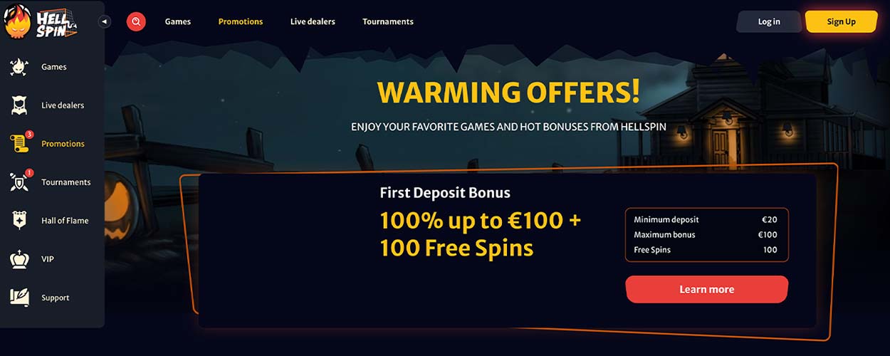 HellSpin casino bonuses for DE